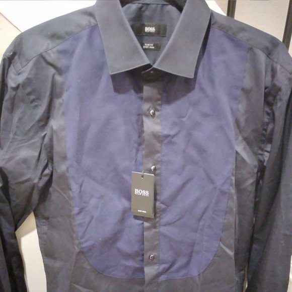 New Hugo Boss Shirt Size 39 (15.5) Retail $250 Navy